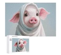 Wearing White Headscarf Jigsaw Puzzle 1000 PCS Challenging Fun Puzzles Wooden Jigsaw Puzzles for Adults Families