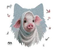 Wearing White Headscarf Jigsaw Puzzle 175PCS Wolf Head Design Puzzle Wooden Jigsaw Puzzles for Adults Families
