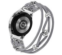 Wearlizer Beaded Straps Compatible with Samsung Galaxy Watch 7/6/5/4 FE/Active 2 40mm 44mm/Watch 6 Classic 43mm 47mm/Watch 5 Pro 45mm, 20mm Premium Nylon Stretchy Boho Solo Loop Straps for Women