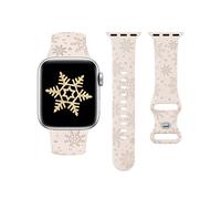 Wearlizer Christmas Snowflakes Engraved Strap Compatible with Apple Watch 38/40/41/42/45/44/46mm Ultra(49mm) Women Cute Pattern Soft Silicone Sport Strap for Series 11 10 9 8 7 6 5 4 3 2 1 SE