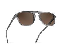 WearMe Pro WMP Eyewear - Men's Polarized Modern Sunglasses: Pilot-Style One-Bridge Square Shape (Crystal Graphite Grey/Dark Beige Gradient Lens)
