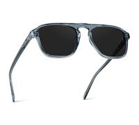 WearMe Pro WMP Eyewear - Men's Polarized Modern Sunglasses: Pilot-Style One-Bridge Square Shape (Denim Blue/Black Lens)