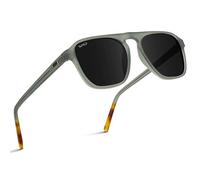 WearMe Pro WMP Eyewear - Men's Polarized Modern Sunglasses: Pilot-Style One-Bridge Square Shape (Moon Rock Grey/Black Lens)