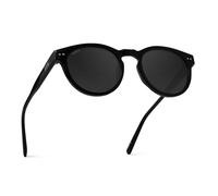 WearMe Pro WMP Eyewear - Women's Polarized Sunglasses: Classic Round Retro Style (Black/Smoke Lens)