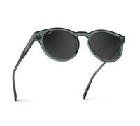 WearMe Pro WMP Eyewear - Women's Polarized Sunglasses: Classic Round Retro Style (Crystal Blue/Smoke Lens)