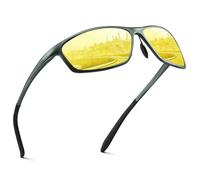 wearPro Night Driving Glasses-Polarised-Al-Mg-Metal-Frame-Anti Glare for Men-Women-Unisex-Sports-Ultra-Light-UV400-HD-Vision-Classic-Vintage Style For Driving,Fishing,Skiing,Golf,Runing,Cycling-Gray