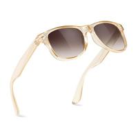 wearPro Polarised-Sunglasses-Mens-Womens-UV400-Protection Rectangular Sunglasses Retro Black Sun Glasses Unisex Classic Ultralight Shades For Cycling Driving Fishing（Champagne Frame）
