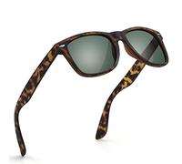 wearPro Polarised-Sunglasses-Mens-Womens-UV400-Protection Rectangular Sunglasses Retro Black Sun Glasses Unisex Classic Ultralight Shades For Cycling Driving Fishing(Leopard Green)