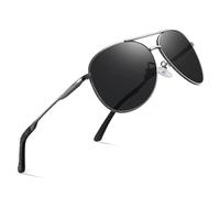 wearPro Polarised Sunglasses - Unisex Pilot Sunglasses UV400 Protection Polarized Sun Glasses Black Classic Vintage Style Ultralight Shades For Driving-A2-grey-black