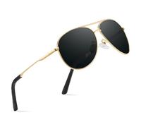wearPro Polarised Sunglasses - Unisex Pilot Sunglasses UV400 Protection Polarized Sun Glasses Black Classic Vintage Style Ultralight Shades For Driving- A8-gold/Black