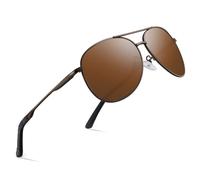 wearPro Polarised Sunglasses - Unisex Pilot Sunglasses UV400 Protection Polarized Sun Glasses Black Classic Vintage Style Ultralight Shades For Driving-B2-all Brown