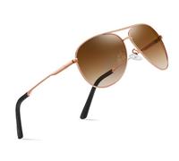wearPro Polarised Sunglasses - Unisex Pilot Sunglasses UV400 Protection Polarized Sun Glasses Black Classic Vintage Style Ultralight Shades For Driving- A5-rose Gold/Gradient Brown