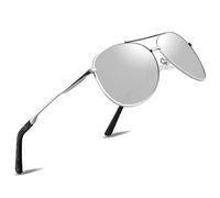 wearPro Polarised Sunglasses - Unisex Pilot Sunglasses UV400 Protection Polarized Sun Glasses Black Classic Vintage Style Ultralight Shades For Driving-B4-all Silver