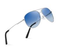 wearPro Polarised Sunglasses - Unisex Pilot Sunglasses UV400 Protection Polarized Sun Glasses Black Classic Vintage Style Ultralight Shades For Driving-A4-silver/Gradient Blue