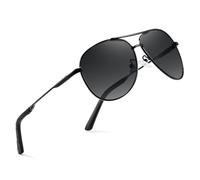 wearPro Polarised Sunglasses - Unisex Pilot Sunglasses UV400 Protection Polarized Sun Glasses Black Classic Vintage Style Ultralight Shades For Driving-B3-black/Gradient Grey