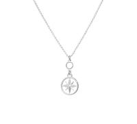 WearTravelers 925 Sterling Silver Wind Rose Pendant Necklace - Simple and refined Compass Necklace perfect as a Gift Idea for a Woman Who Loves to Travel - Venice Model (Silver)