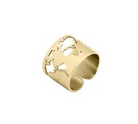 WearTravelers Adjustable Stainless Steel World Map Ring - Nickel Free - Inspirational Gift for Travellers - Madrid Model, Metal, No Gemstone