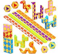 WEARXI Party Bag Fillers for Kids,12 Pack 24 Block Magic Snake Cube, Fidget Toys, Party Supplies, Prize Box Toys Party Favours, Classroom Prizes Rewards Toy, Twist Puzzle Toy Intelligence
