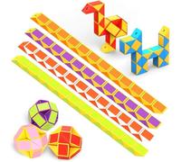 WEARXI Party Bag Fillers for Kids, Christmas Stocking Fillers Kids Gifts, 12 Packs 24 Blocks Magic Snake Cube, Fidget Toys for kids Party Bags, Party Favours Classroom Prizes Twist Puzzle