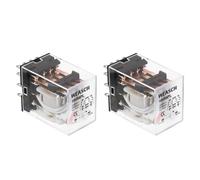 Weasch 2Pcs Electromagnetic Power Relay, HH54PL, AC 12V Coil, 4P4T 4NO 4NC, 5A 14 Pins, with LED Indicator Light (2)
