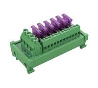 Weasch 6 Way DC Power Fuse Distribution Strip Module 35mm DIN Rail Mount | Terminal Fuse Splitter Block with LED Fault Indicator for Industrial Control Panel Cabinet PLC Automation DIY Project