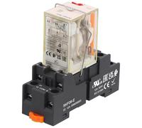 Weasch Electromagnetic Power Relay with Test Button, RKF2CO730LT, 8 Pin 12A, AC 220V Relay Coil, 2NO 2NC DPDT, with LED Indicator Light, Plug-in Terminal Socket Base, UL Certification (1)