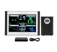 Weather Clock Station with Color Sn, Digital Weather Forecast Di, Indoor oor Tem Humidity, r for Home Use, ABS l with Trend Tracking
