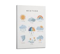 Weather Educational PrintClassic Aesthetic Poster Decorative Painting Canvas Wall Art Living Room Poster Bedroom PaintingFrame-style 24x36inch(60x90cm)