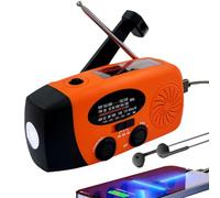 Weather Emergency Solar Hand Crank Radio, 2000mAh NOAA AM/FM | Portable Self Powered Radios with SOS Alarm LED Flashlight Smart Phone USB Charger for Camping (Red)