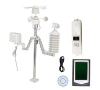 Weather Forecast Instrument Wind Speed Wind Direction Rainfall Temperature Humidity Meter with Clock Date History Record Modes for Home Office Garden Greenhouse ABS 19x12.5x3cm