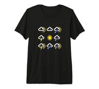 Weather Forecast Symbols Tee Shirt Clouds Rain Sun Lightning Premium T-Shirt