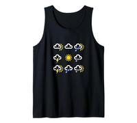 Weather Forecast Symbols Tee Shirt Clouds Rain Sun Lightning Tank Top
