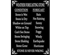 WEATHER FORECASTING STONE Metal SIGN fun never wrong forecast patio garden home (Aluminium A5 (200x150mm) Approx)