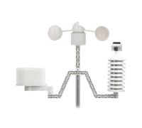 Weather Meter Kit, Wind Vane Cup Anemometer, Anemometer Cup Speed Measuring Sensor Cup RJ11 Connector 3 Cups Wind Direction Gauge for Weather Meter