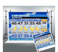 Weather News Backdrop 7-Day Weather Outlook Forecast News Broadcast Photography Background for Party Decor Photoshoot Studio Props 5x3ft BJMYLU1198