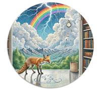 Weather Prophet Fox 1000 Piece Jigsaws Magic Fantasy Round Puzzle for Adults And Kids Colorful Unique Challenge Games Scene Creative 1000pcs (67.5x67.5cm)