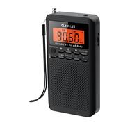 Weather Radio FM/AM/WB Transistor Power by AA Battery with Backlight Keyboard/Alarm Clock/Sleep Timer,Stereo Earphone Jack,Best Reception,Best Sound Quality Pocket for Walking