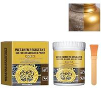 Weather Resistant Gold Paint, Water-Based Outdoor Paint, Gold Spray Paint For Metal, For Wood, For Stone, Gold Leaf Effect, Brilliant Shine (Yellow-1PCS)