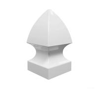 Weather Resistant Gothic Hat Post Cap White | /Robust PVC, -55°C To 65°C Tolerance, Garden Pool Entrance Decor, Quick DIY Installation, 24x12.7x12.7cm/