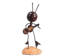 Weather Resistant Iron Mini Ant Sculpture for Garden Decoration, Hand Painted and Fun Wall Art Ornament, Suitable for Patio, Outdoor Gardens, and Home Display (D)