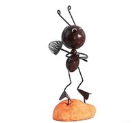 Weather Resistant Iron Mini Ant Sculpture for Garden Decoration, Hand Painted and Fun Wall Art Ornament, Suitable for Patio, Outdoor Gardens, and Home Display (H)