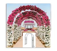 Weather-Resistant Metal Garden Arch Trellis for Climbing Plants Wedding Archway Strong Flower Decoration Vines & Roses Support Green 140x230CM