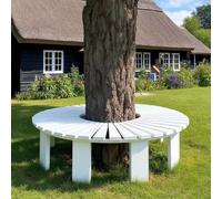 Weather-Resistant Solid Wood Garden Bench - Stylish Half Round Patio Stool & Tree Seat for Outdoor Relaxation, Decor, Leisure Seating, Backyard Comfort
