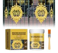 Weather Resistant Water-Based Gold Paint, 150g Water Based Leaf Paints, WaterBased Outdoor Paint for Metal, for Wood, for Stone, Gold Leaf Effect, for Artwork, DIY Crafts, Gilding & Home Decor