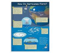 Weather Science Educational Poster How Hurricanes Form Infographic Diagram Canvas Print Wall Art for Classroom Living Room Decor(Framed,16x24inch(40x60cm))