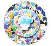 Weather Self-Adhesive Stickers for Teens Boys Girls Kids, Cartoon Vinyl Waterproof Stickers for Laptop Water Bottle Tablet Scrapbook Cup Phone Car Notebook Bike, Cute Decals Pack[Weather - 100 Pcs]