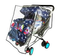 Weather Shield for Double Stroller Raincoat Universal Size Side by Side Baby Umbrella Stroller Rain Cover Scooter Twin Wind Shield Waterproof Jogger City