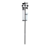 Weather Station 3 in 1 Weather Station Pole Mounting Kit Wind Indicator Rain Gauge Thermometer Includes Rain Gauge, Direction Arrow, Thermometer for Gardens or Courtyards, Easy to Install