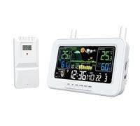 Weather Station Alarm Clock Sunrise and Sunset Thermometer Hygrometer with Wireless OutdoorSensor Temperature Humidity Monitor