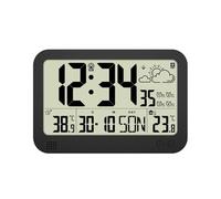 Weather Station Clock Wall Digital Alarm Electronic Watch Temperature, Battery Operated Wall Clocks or Desk Clocks for Bedroom, Livingroom, Office